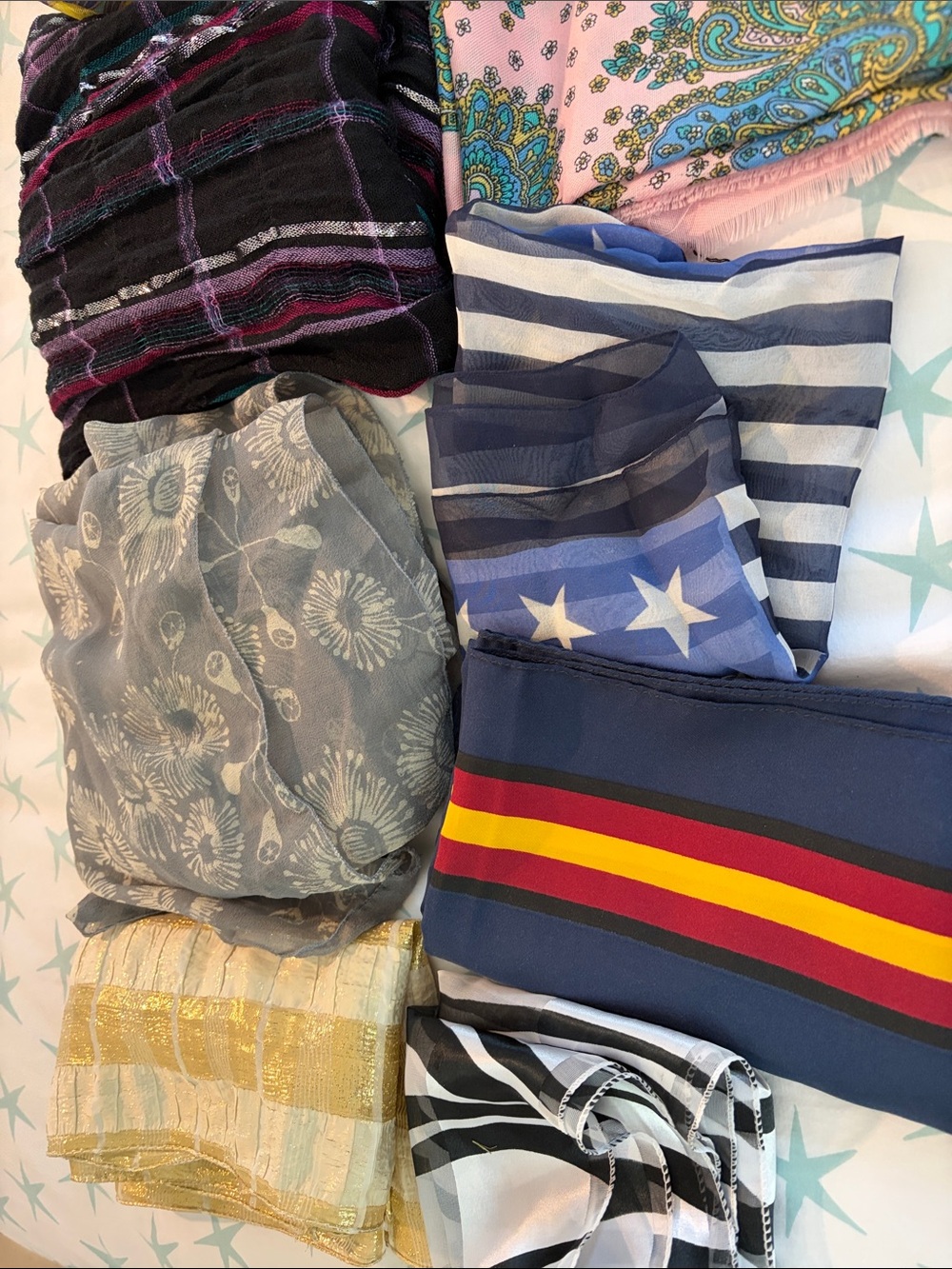 11 scarves both long and square